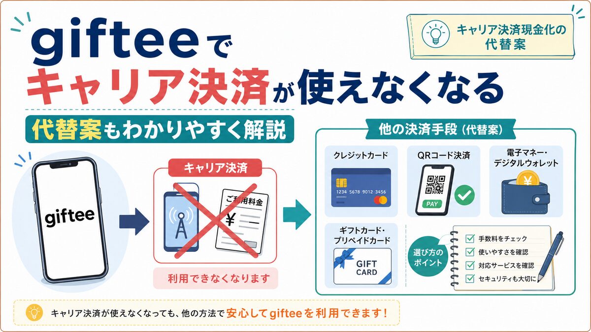 ギフティでキャリア決済の利用終了